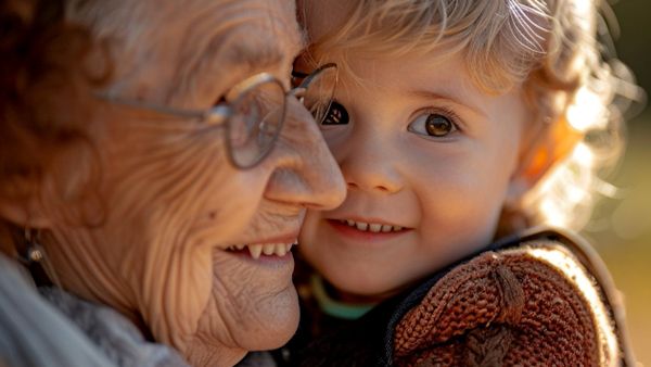 Babcia z wnuczkiem Wnuczek-uciekl-babci