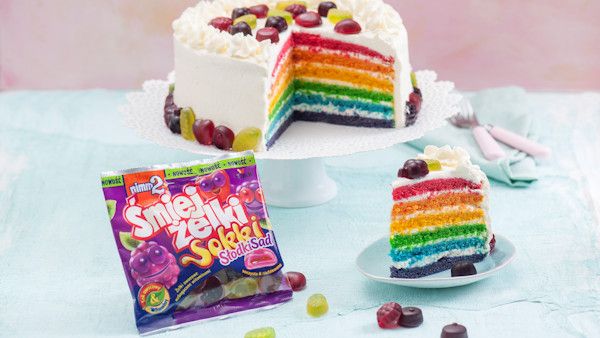 Rainbow cake zelki